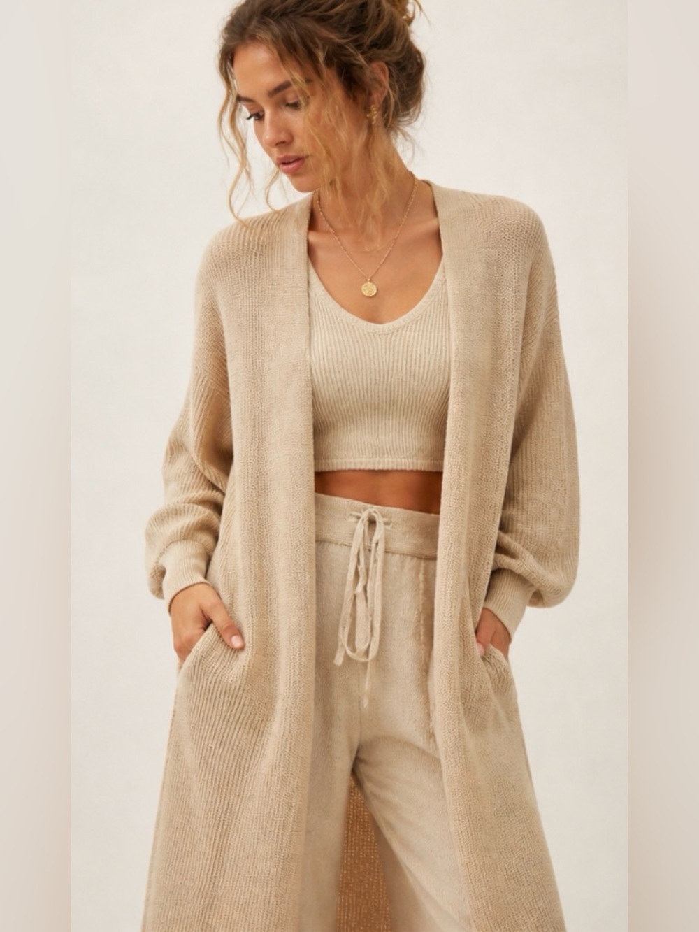 Free People Beach oversized knit duster cardigan - Picture 2 of 8